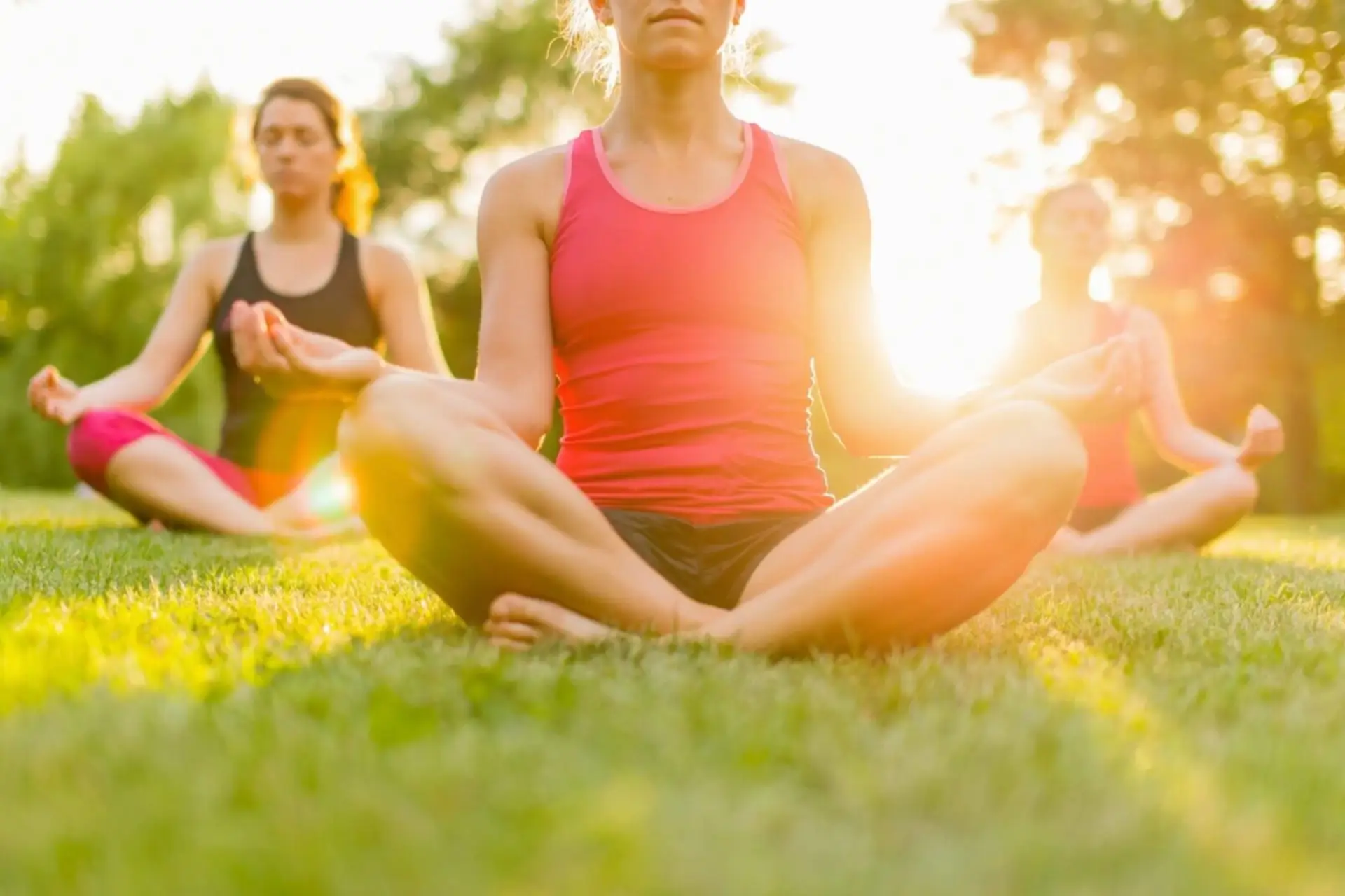 closeup shot of a woman practicing meditation